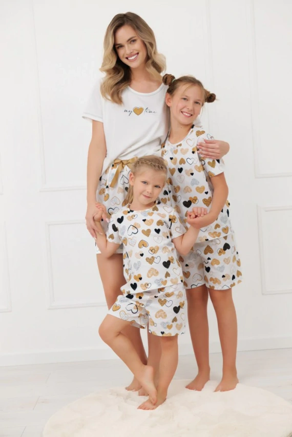 Детска дамска пижама Ariela Italian Fashion – памук, къс ръкав, шорти