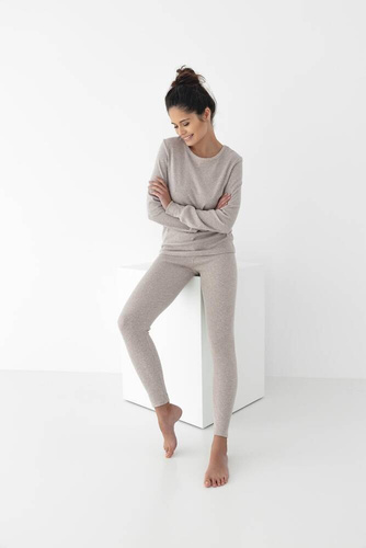 Дамска пижама Mabel Sensis - бежов меланж