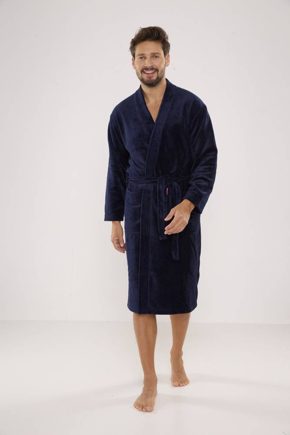 391 Мъжки халат на Hugo De lafense - тъмносин