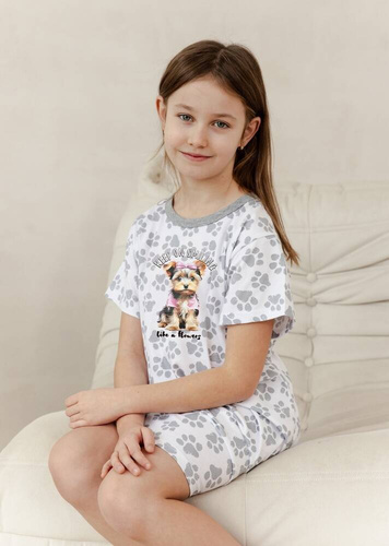 3390 Pixie момичешка риза Taro - екрю сиво