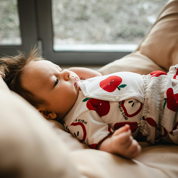 Боди за бебе Eevi Snack Time къс ръкав памук удобно