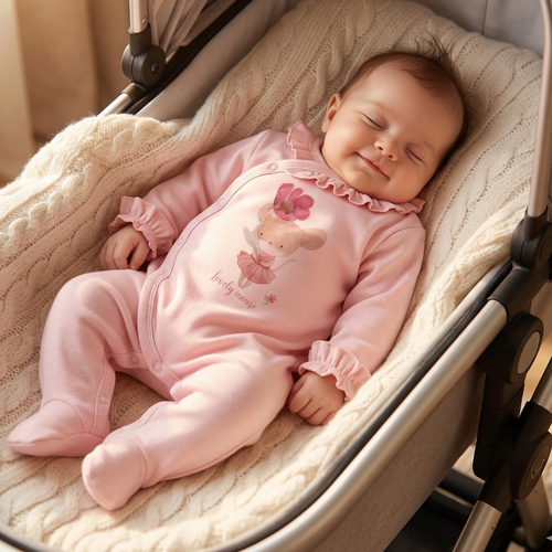 Бебешки гащеризон Little Mouse Nini 100% органичен памук – за новородени