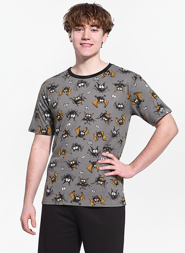 133/53 Детска пижама Bat F&amp;Y Cornette, сива – памук, къс ръкав