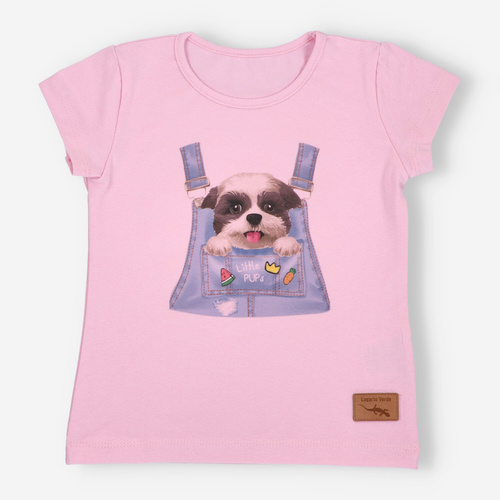 KAR-4004/ROZ Момичешка тениска с къс ръкав Lagarto Verde розово