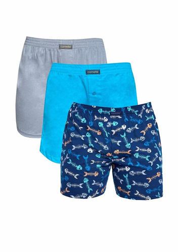 945/08 Мъжки боксерки Cornette 3 бр | Свободна кройка, памук, копчета