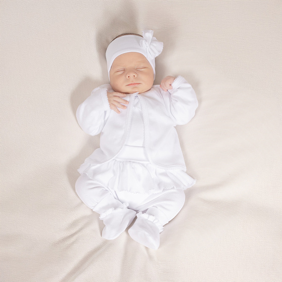 169061 Комплект за кръщене от 5 части Никол - бял