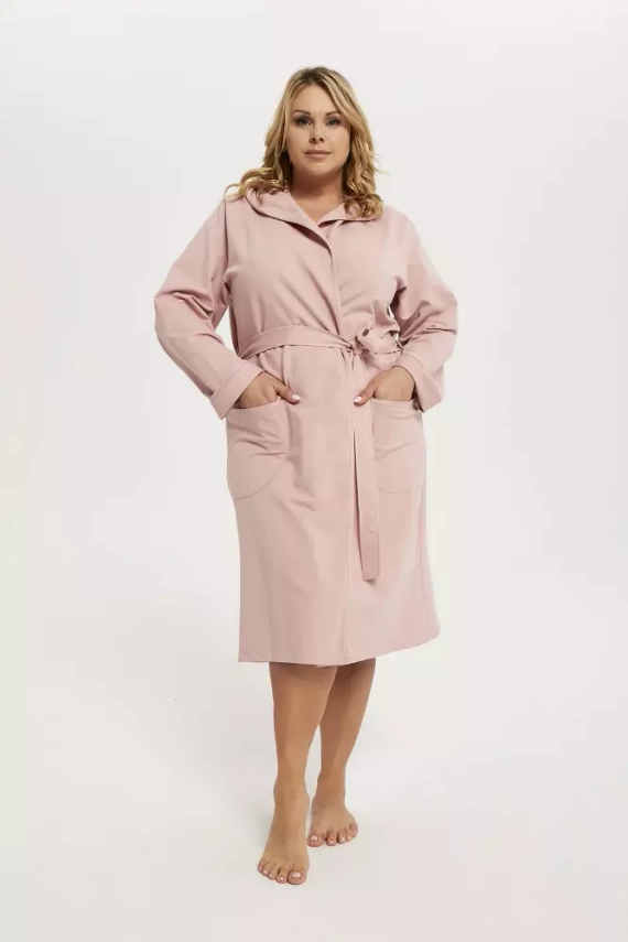 Karina Дамски халат Италианска мода - прахово розово