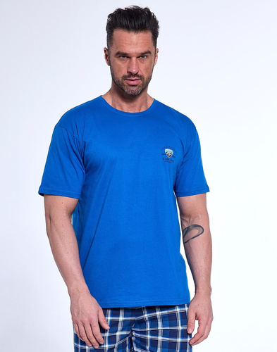 326/187 West Мъжка пижама с къс ръкав, шорти Cornette, синя