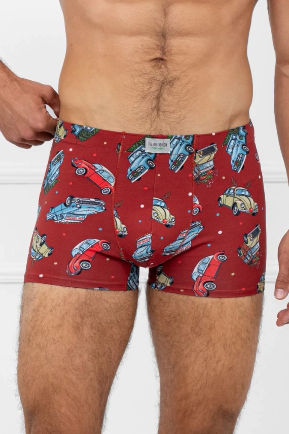 Мъжки ретро боксерки в италианска мода – памук, еластан, коледен мотив