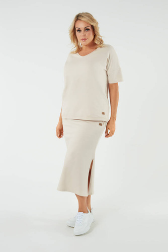 Дамска макси пола Stella Италианска мода - бежова 