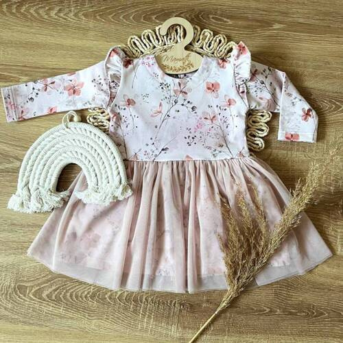 SH026 Sukienka dziewczęca z długim rękawem Mamatti