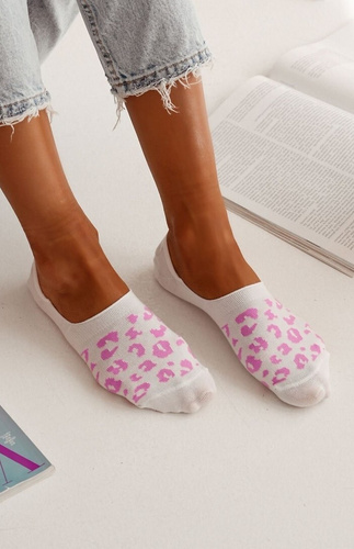 0576-028 Леопардови мокасини Милена микрокрачета - бели