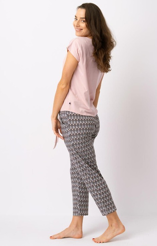 LNS 722 Памучна дамска пижама Key - пудра-мока