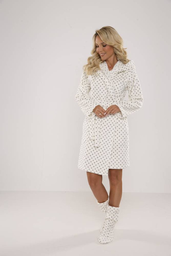 546 Melanie Къс дамски халат Forex - екрю