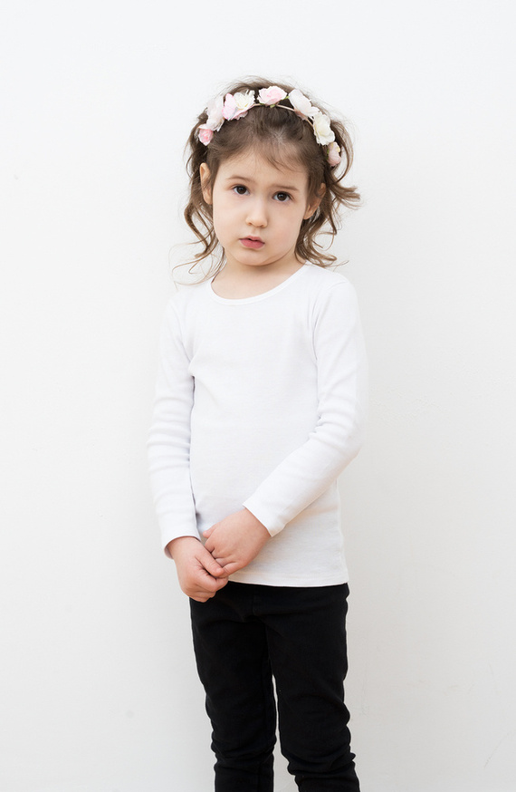 Tosia Тениска за момичета, дълъг ръкав Италианска мода - бяла 