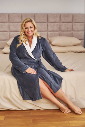 7182 Дамски халат Doctor Nap Plus Size - сив
