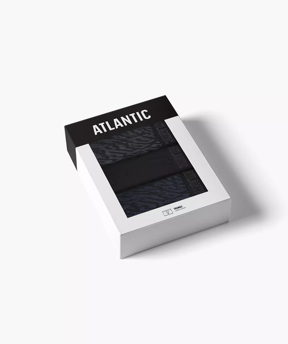 Atlantic 3MH-239 A3 Мъжки боксерки 3 броя памук графит, черно, индиго