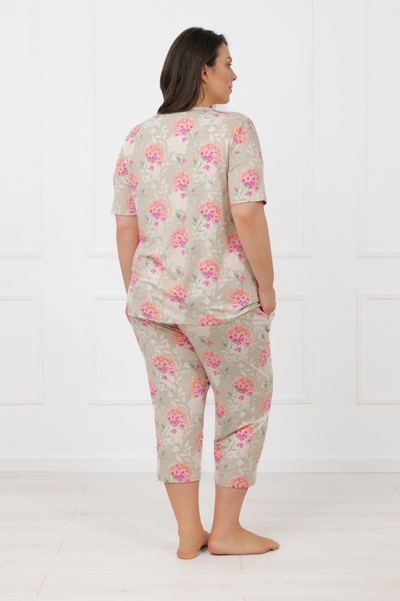 Дамска пижама HARMONIA Italian Fashion къс ръкав панталон 3/4 вискоза