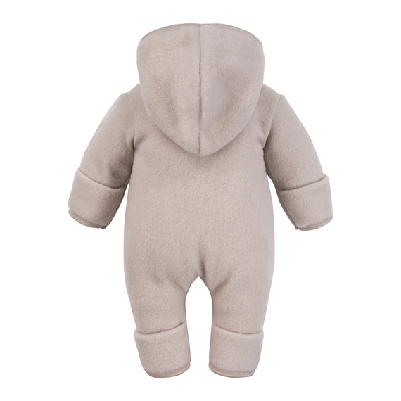 Бебешки костюм Eevi от мериносова вълна - бежов, мек и дишащ