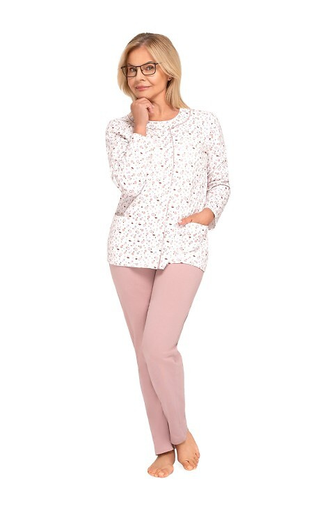 202 Maria III Дамска пижама Martel 30 cappuccino – памук, цип, дълъг ръкав