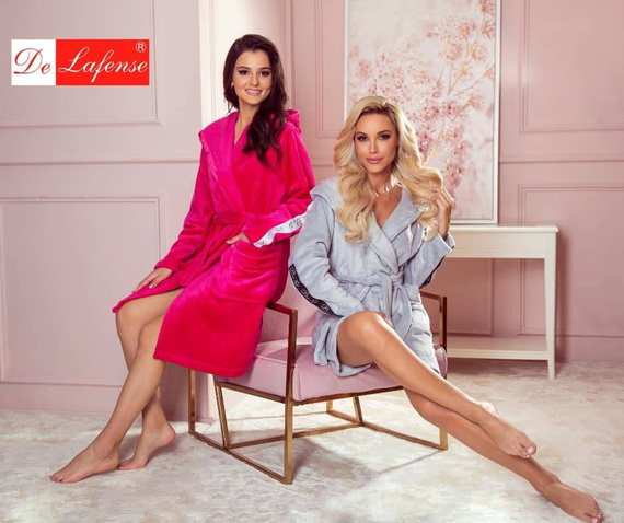 626 Abigail Дамски къс халат Forex - светло сив