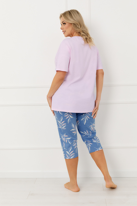Дамска пижама ERULA Italian Fashion памук къс ръкав панталон 3/4