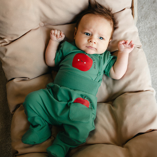 Боди за бебе Eevi Snack Time къс ръкав памук удобно