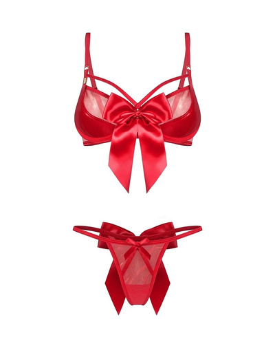 Obsessive Gifty Red 2-PCS Червен комплект с банели + стринги