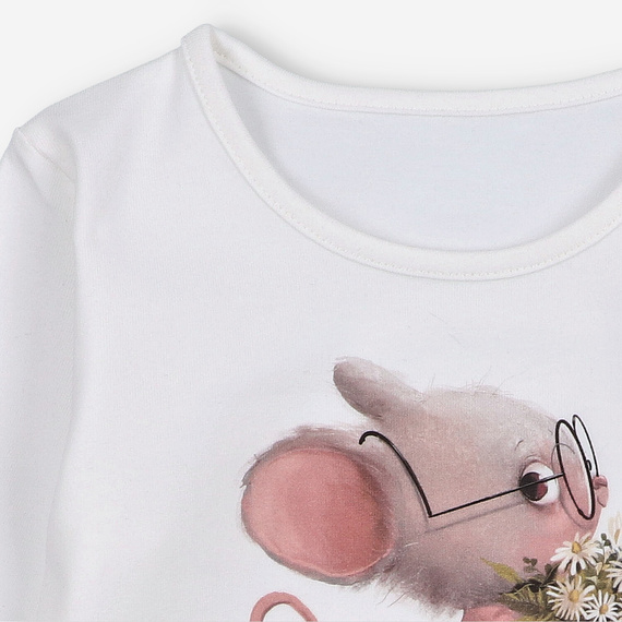 KAR-3008 Блуза с дълъг ръкав Lagarto Verde ecru за момичета – стилна, памучна, полско производство