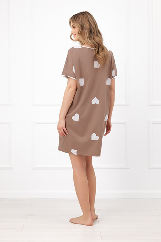 Italian Fashion Mila нощница Mega Soft с къс ръкав, сърца, памук