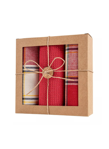 Кухненски комплект Moraj MRK1500-021 – 3 памучни кърпи в декоративна кошница