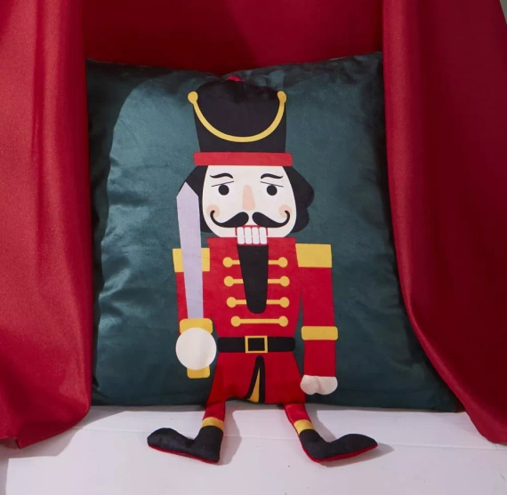 Nut Craker Коледна калъфка за възглавница лешникотрошачка Европердета зелена