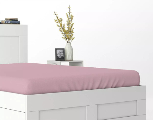 Микросатенен чаршаф с ластик Poly Detexpol гладък и удобен pastel pink