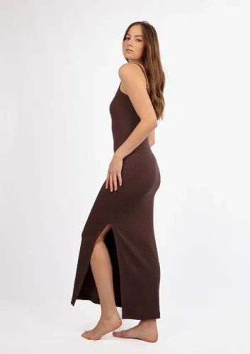 DK-K-P7 DKaren памучна рокля - шоколад