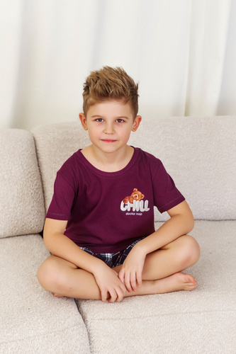 7202 Унисекс детска пижама Doctor Nap "Chill" - бордо