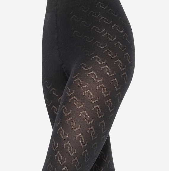 Дамски чорапогащник Loretta 156 Gatta - геометрична шарка, непрозрачен, 50 den, мат - неро