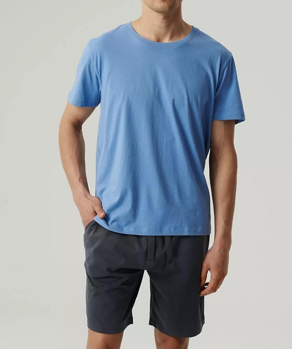 NMP-379 Мъжка пижама с къс ръкав Атлантик-графитено синьо