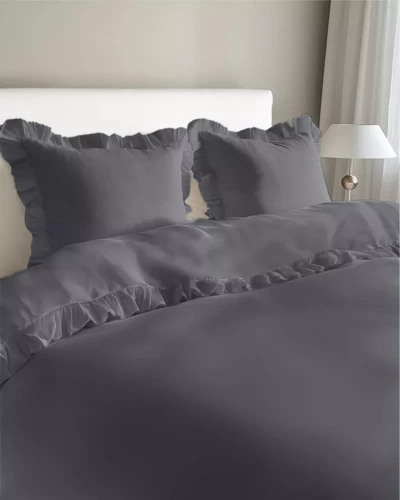 Pure 23 Едноцветно памучно спално бельо Detexpol графит