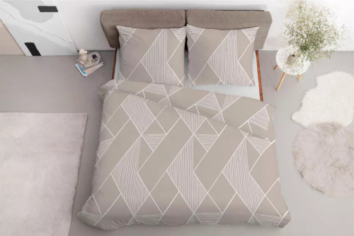 5029 A Detexpol geometry спално бельо от микрофибър, бежово