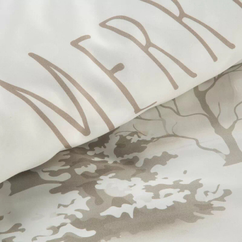 Снежинка Микрофибърно коледно спално бельо Европердета бял зимен пейзаж – меко, леко и лесно за поддръжка, с цип