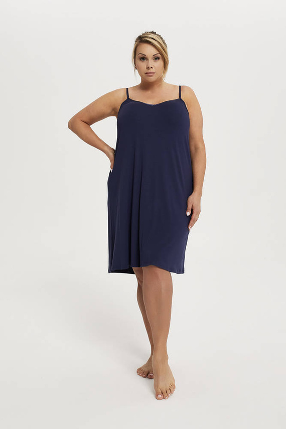 Song Дамска нощница с тясна презрамка Италианска мода - тъмносиня