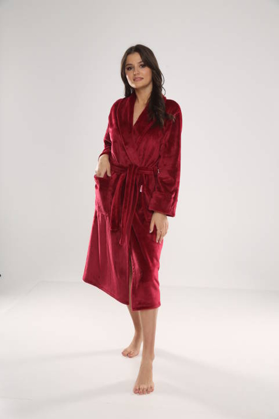 628 Abigail Дълъг дамски халат Forex - бордо