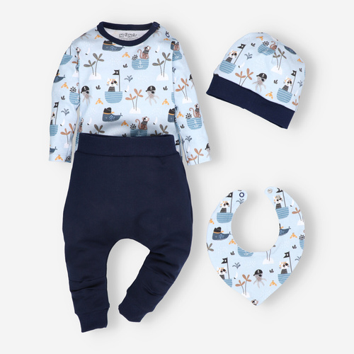 ABK-0041/LOD Бебешки комплект Piraci от органичен памук Nini, тъмносин