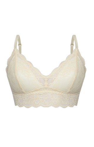 Kaja 02 Mefemi мек сутиен без банели, пясъчно – дантела, мек, удобен, с декоративна панделка