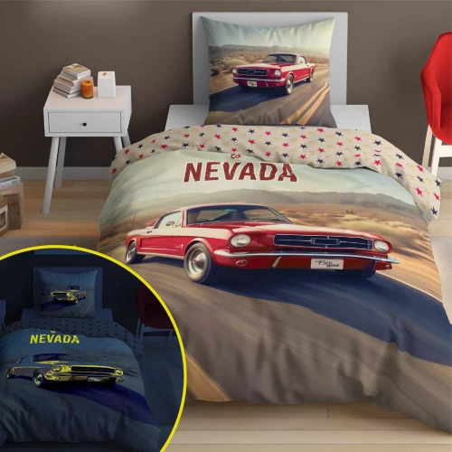 5210 A Fluo 40 Светещо в тъмното памучно спално бельо Detexpol car