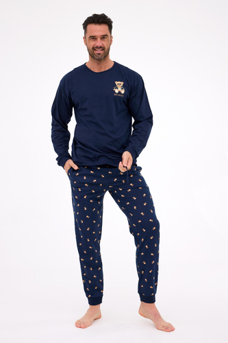 939/300 Big Boss Cornette – мъжка пижама, тъмносиня, памук, с щампа