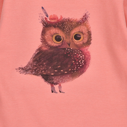 KAR-3001 Блуза с дълъг ръкав Lagarto Verde в цвят сьомга за момичета – стилна, памучна, полско производство