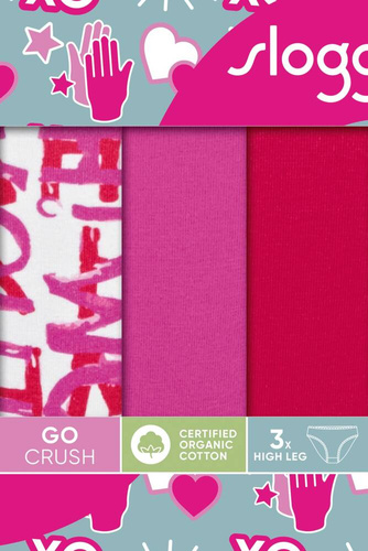 Дамски къси панталони GO Crush Short C3P 3 пакета Sloggi - червено розово