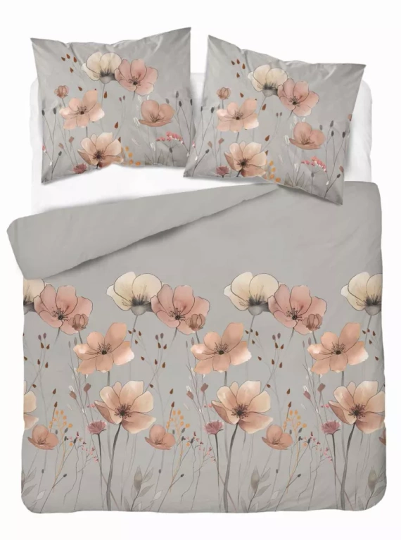 5493 A Detexpol Satin Stories сатенено спално бельо сиво | 100% памук, сатенирана тъкан, цип, подаръчна опаковка