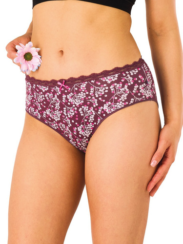 Дамски памучни бикини Key LPC 557 B26 A2 Midi Bikini, 2 броя, с десен